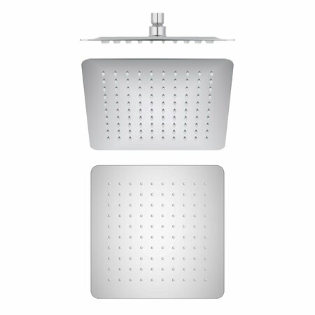 KIBI Cube 10 Metal Ultra Thin Profile Rain Shower Head 1.75 GPM - Chrome SH1003CH